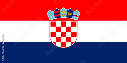 Illustration of red, white and blue flag of Southern European country of Croatia. Illustration made February 3rd, 2024, Zurich, Switzerland.