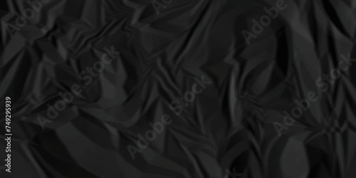 Dark black crumpled paper texture background. black crumpled and top view textures can be used for background of text or any contents.	
