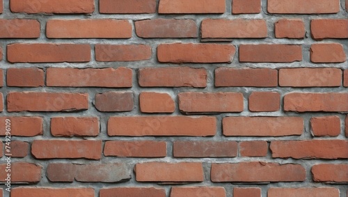  Textured Red Brick Wall Pattern Background. AI Generated