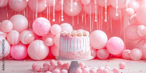 make a pastel pink cakesmash backdrop with pastel pink ballons arcade photo