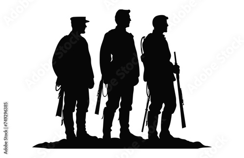 American Civil War soldiers Silhouette vector, Civil War soldier black silhouettes photo
