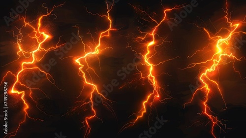 Energetic Orange Thunder Visual Effects Assortment