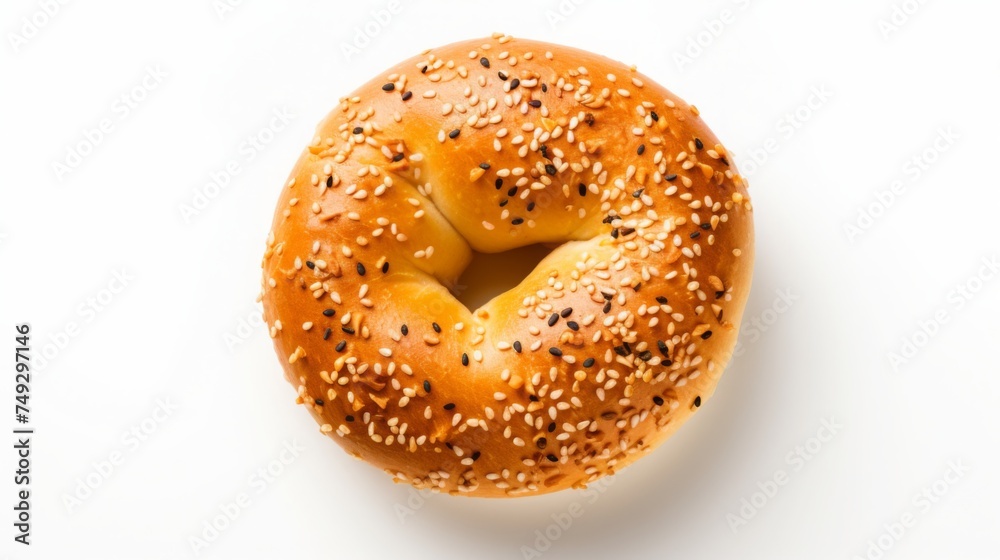 bagel bread with poppy seeds isolated on white background bagel bread with poppy seeds isolated on white background
