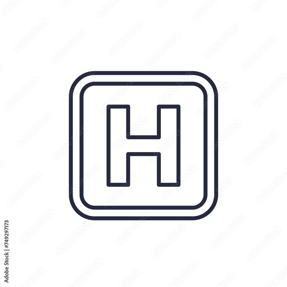 helipad icon, landing area for helicopters line vector helipad icon, landing area for helicopters line vector