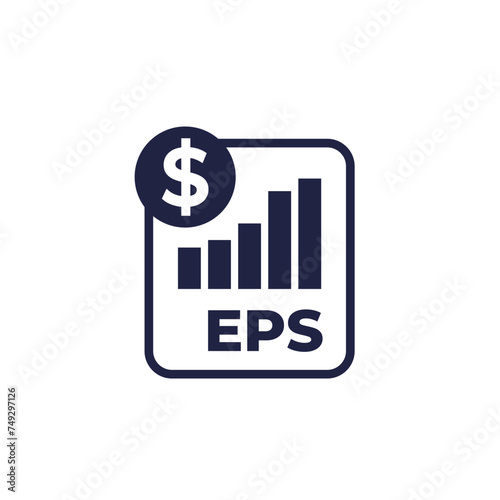 Earnings per share EPS icon on white