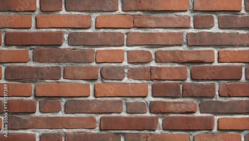  Authentic Red Brick Wall Pattern for Designs. AI Generated