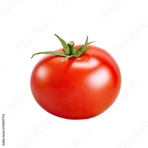 Ripe tomato isolated on transparent background.
