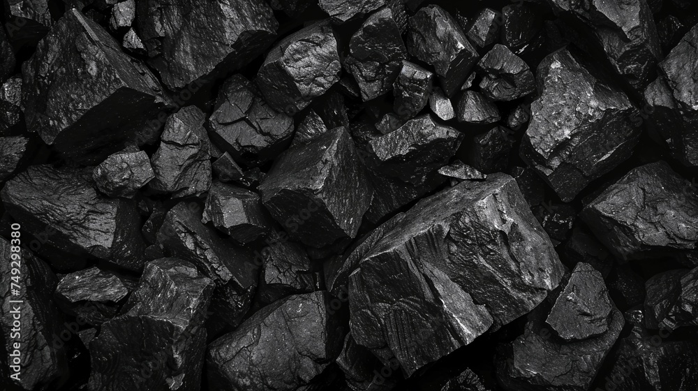 Wet coal background or coal texture. Expensive natural fuel.