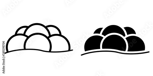 ofvs545 OutlineFilledVectorSign ofvs - black forest bollenhut vector icon . traditional german pom-pom hat . isolated transparent . black outline and filled version . AI 10 / EPS 10 / PNG . g11888 photo
