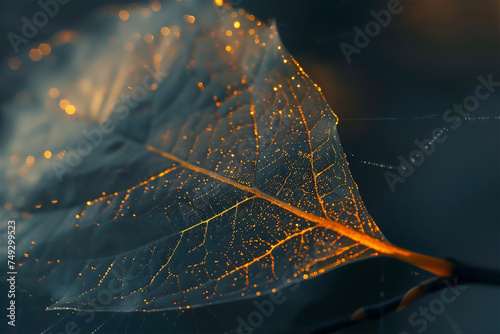 Golden Transparent Leaf in close up