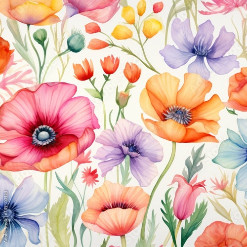 Watercolor Flowers Design © Torab