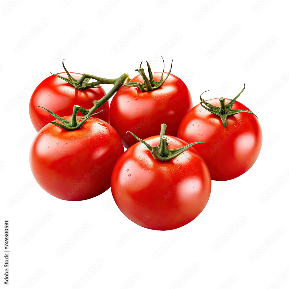  Fresh red tomatoes isolated on transparent background