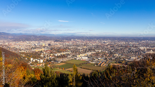 Panoramic city view of Graz in Austria