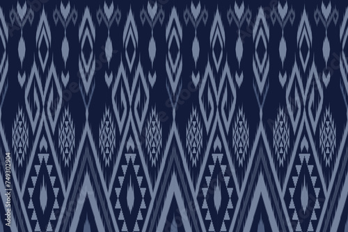 Oriental Ethnic Traditional Ikat Seamless Pattern.  Vector Illustration design for carpet, clothing, wrapping, batik, fabric, wallpaper and background.   