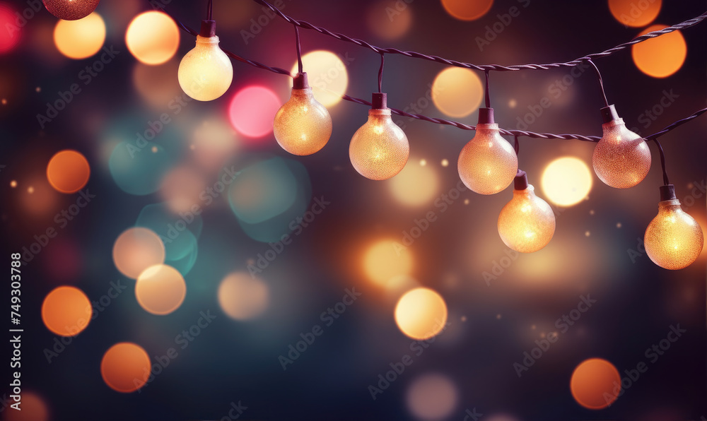 Beautiful lights decoration for Christmas or New Year holiday. Photography for background Beautiful lights decoration for Christmas or New Year holiday. Photography for background