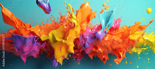 colorful watercolor ink splashes, paint 114 © Nindya