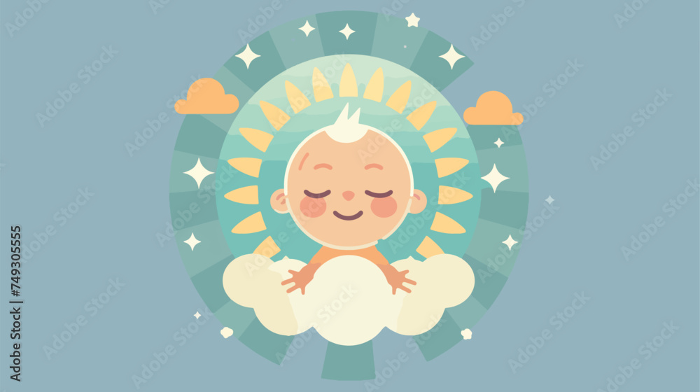The icon depicting a happy baby is flat and unique