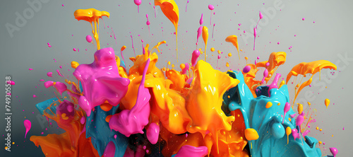 colorful watercolor ink splashes, paint 108 © Nindya