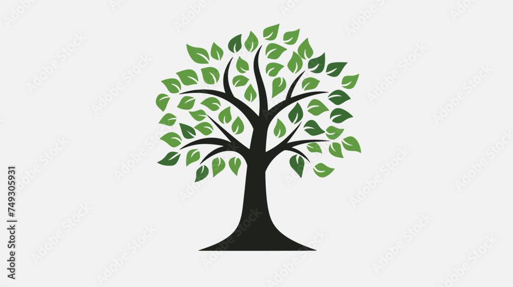 Tree icon with green leaves
