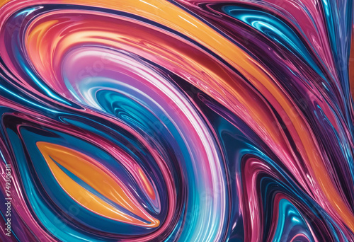 Abstract multicolored shape, 3d render spirals and waves