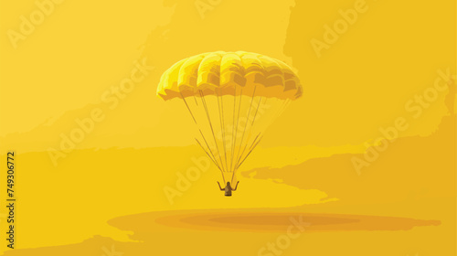 Yellow Parachute icon isolated on yellow background. E