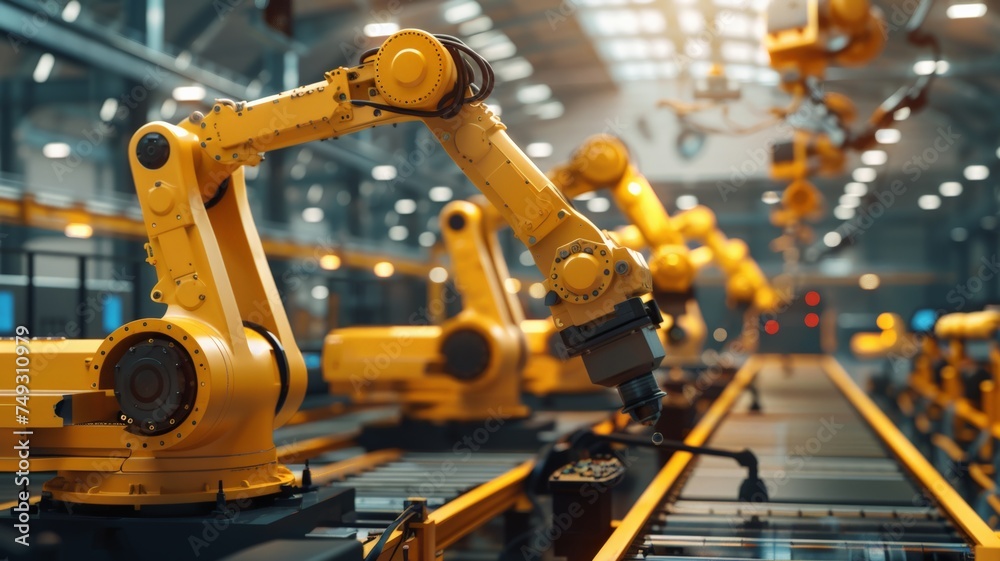 heavy automation robot arm machine in smart factory industrial. heavy automation robot arm machine in smart factory industrial.