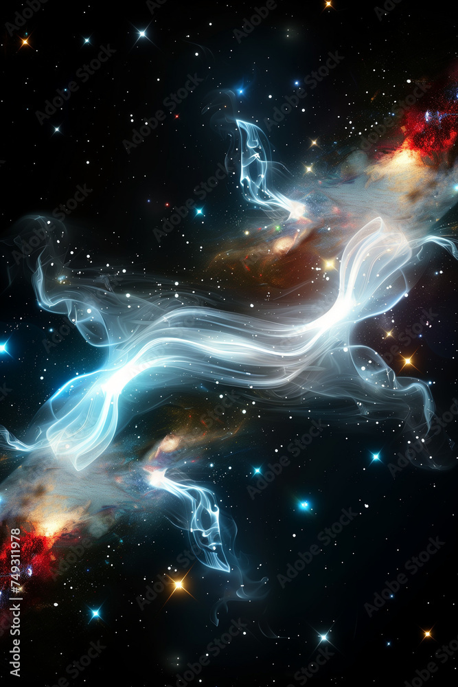 Fototapeta premium Galactic energy of space Generative AI
