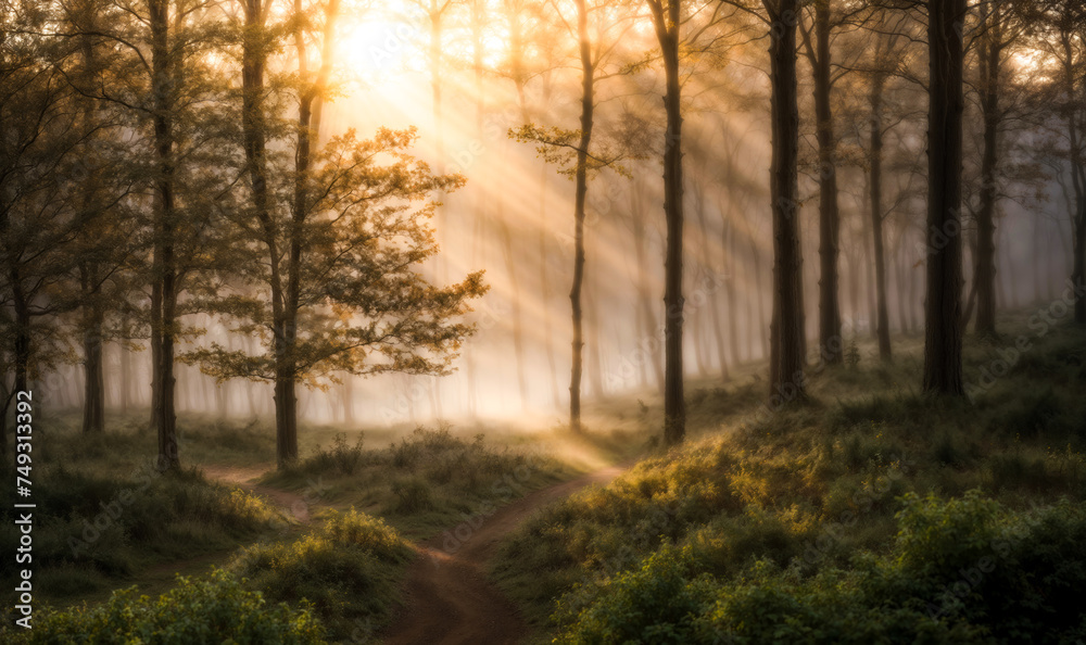 morning dawn in the forest