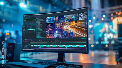 Screen with video editing program
