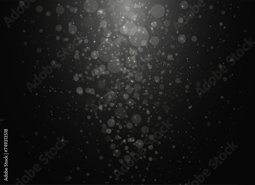 Vector illustration of yellow dust shining in sunlight, against a background of golden glitter and sparks. PNG Stars 