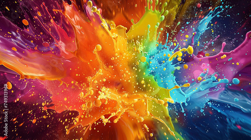 Energetic Abstract Color Splashes