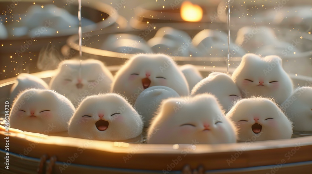 Obraz premium Baozi fluffy buns