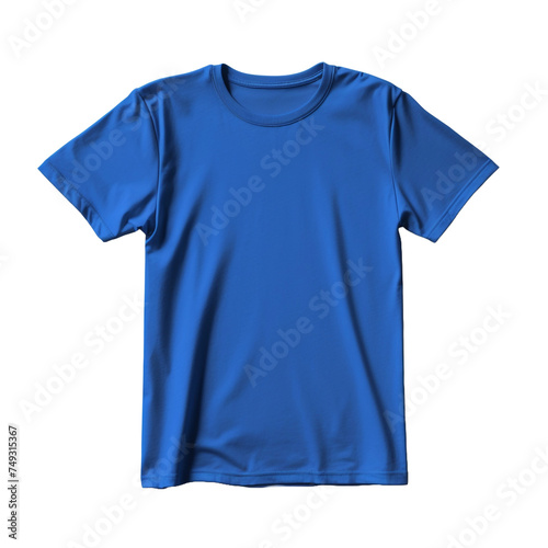 T shirt with blue color isolated on transparent background