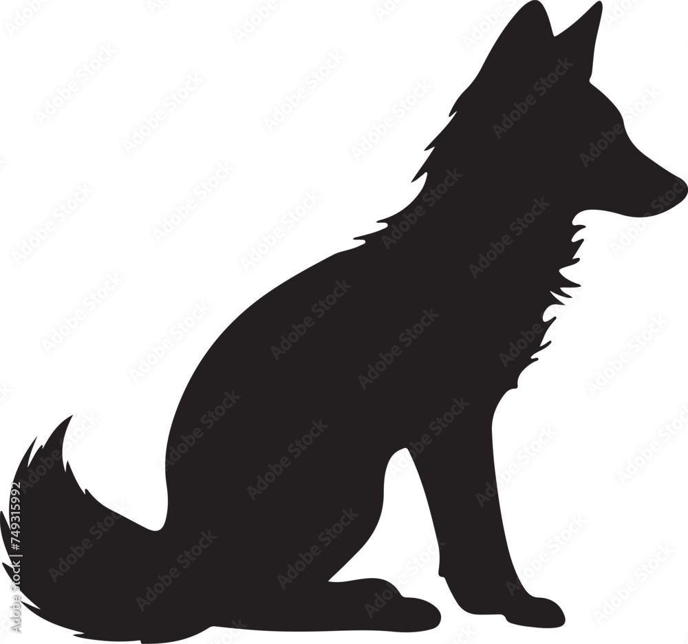 Fox Silhouette Vector Illustration White Background Fox Silhouette Vector Illustration White Background