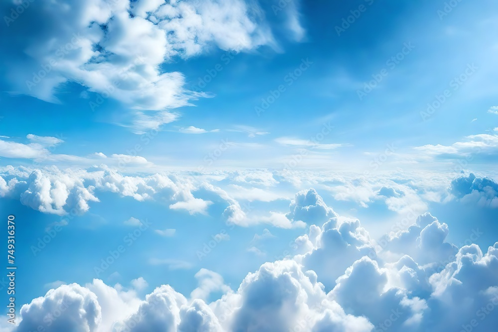 Blue sky and white cloud panorama on summer. Good weather day background with copy space Blue sky and white cloud panorama on summer. Good weather day background with copy space