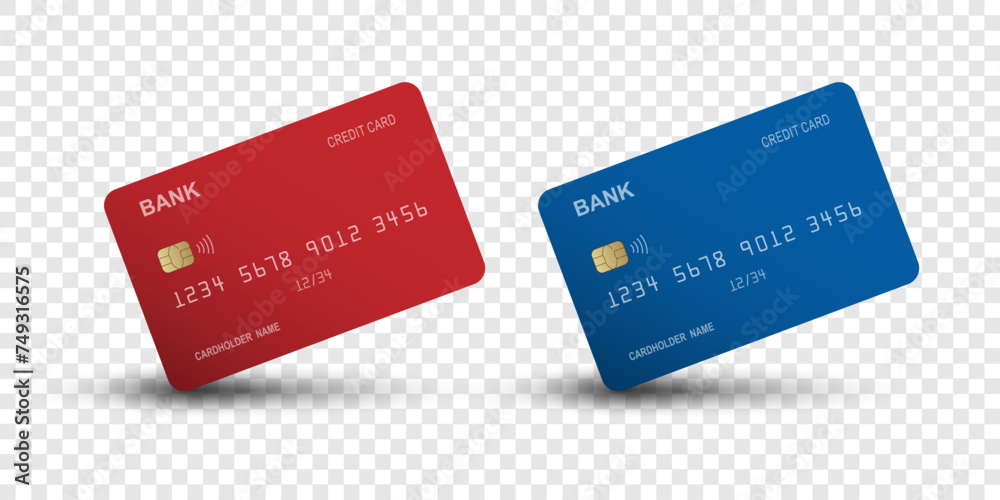 Realistic Detailed 3d style different credit debit cards mockups