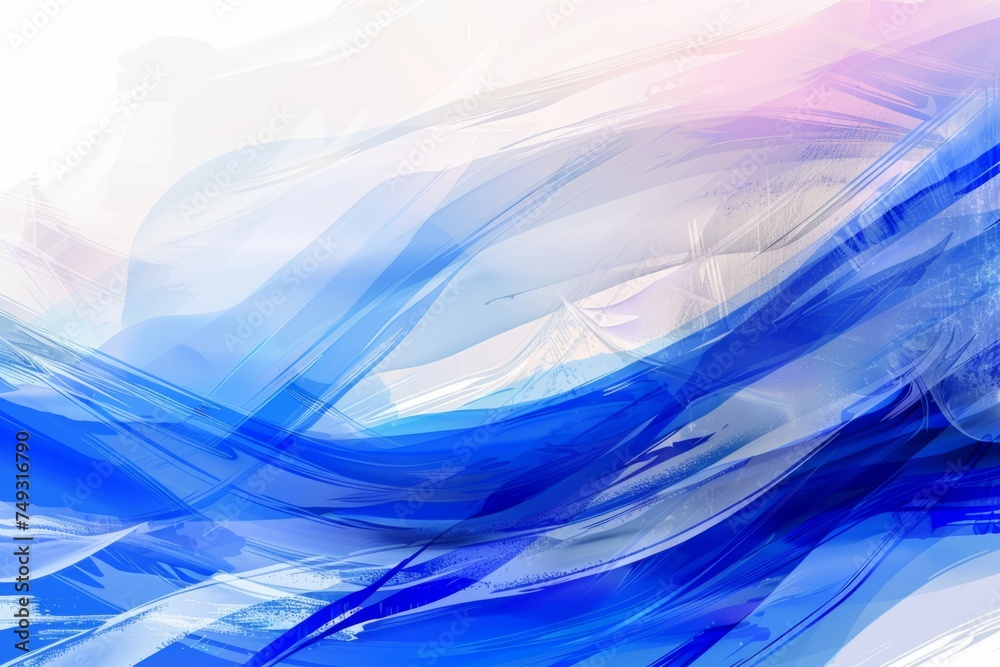 abstract blue and white background with smooth lines and waves, Greek independence day