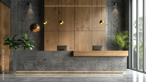 Fototapeta Naklejka Na Ścianę i Meble -  Modern and minimalism reception 