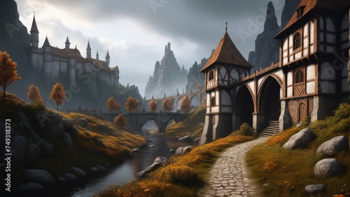 medieval fantasy landscape with dark atmosphere © Hagi
