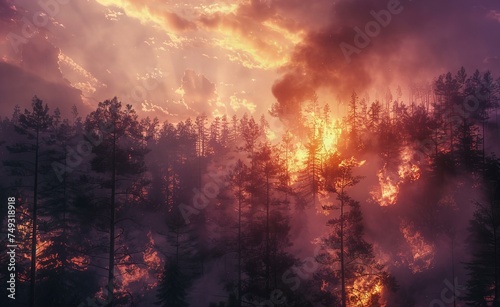 Forest fire, fire in the forest