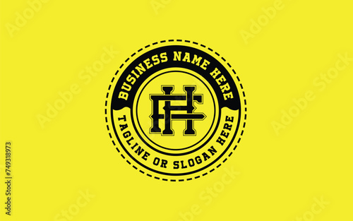 Initial letter HF Monogram Logo, HF Logo Design, FH Or HF circle logo