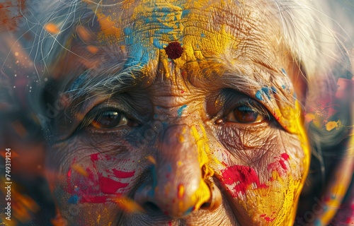 portrait of a person with painted face