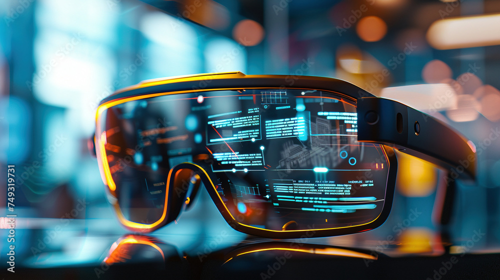 Futuristic Smart Glasses Augmented Reality Display Futuristic Smart Glasses Augmented Reality Display