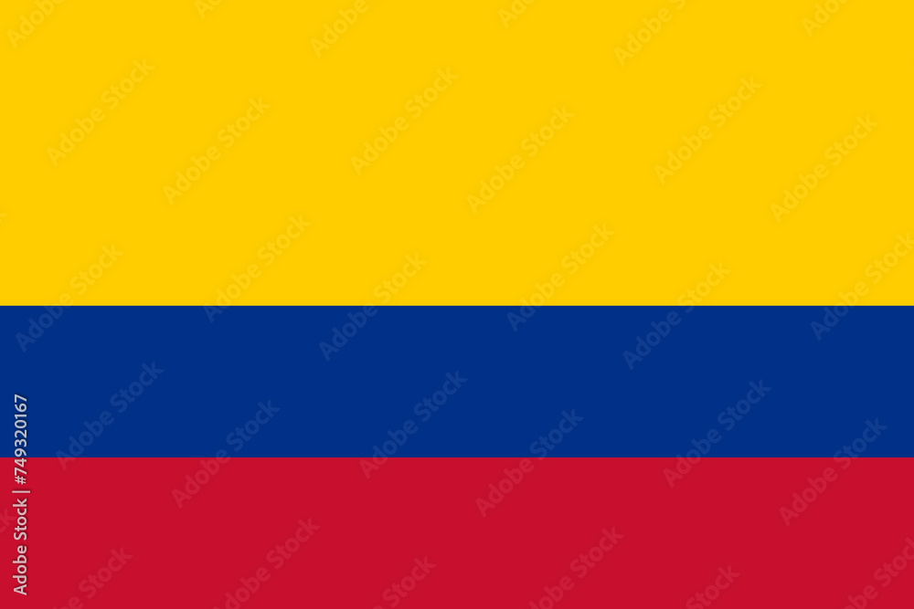 Close-up of yellow, blue and red national flag of Southern American country of Colombia. Illustration made February 9th, 2024, Zurich, Switzerland. Close-up of yellow, blue and red national flag of Southern American country of Colombia. Illustration made February 9th, 2024, Zurich, Switzerland.