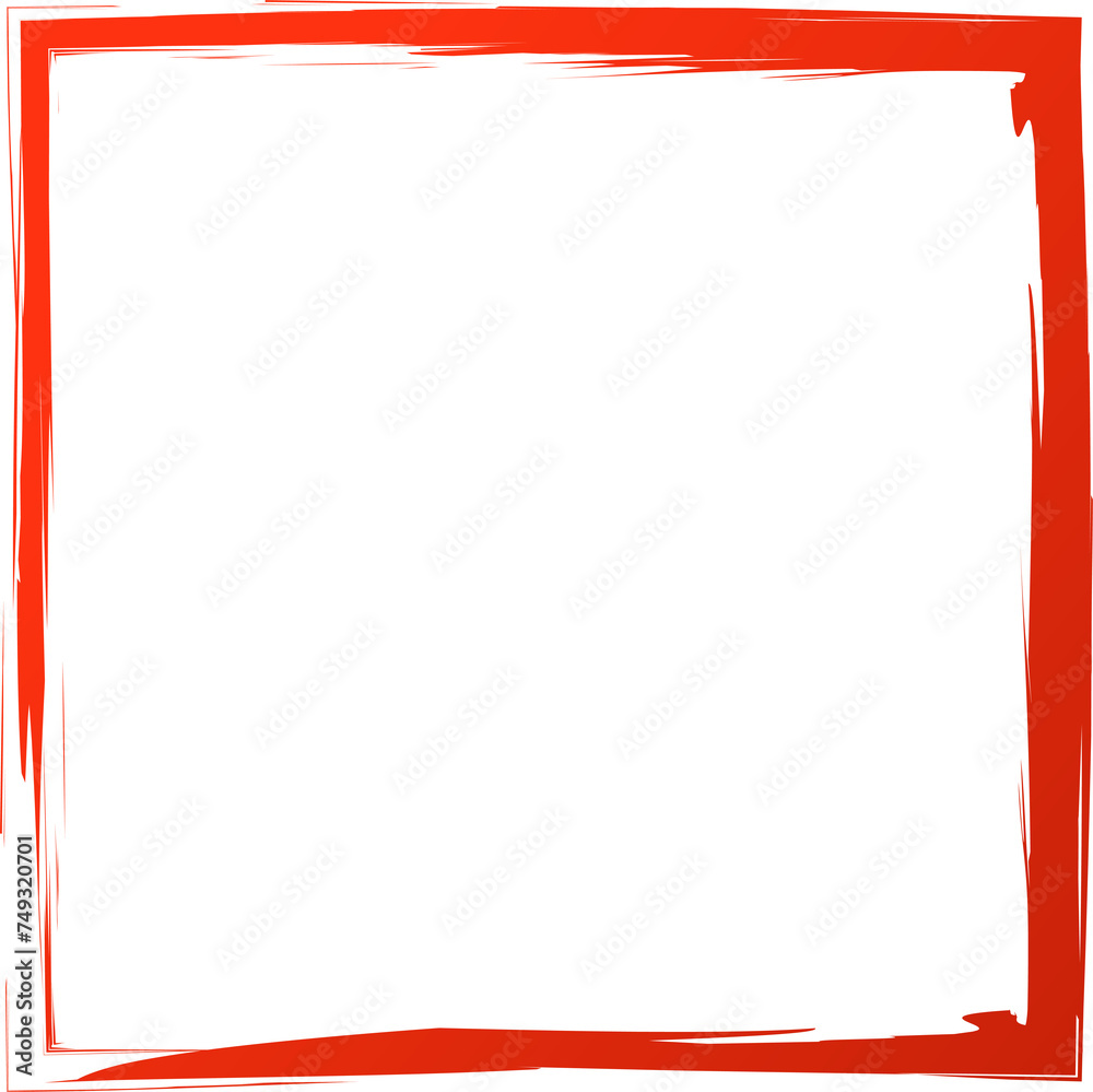 Square red frames in grunge style. Elements for design Square red frames in grunge style. Elements for design