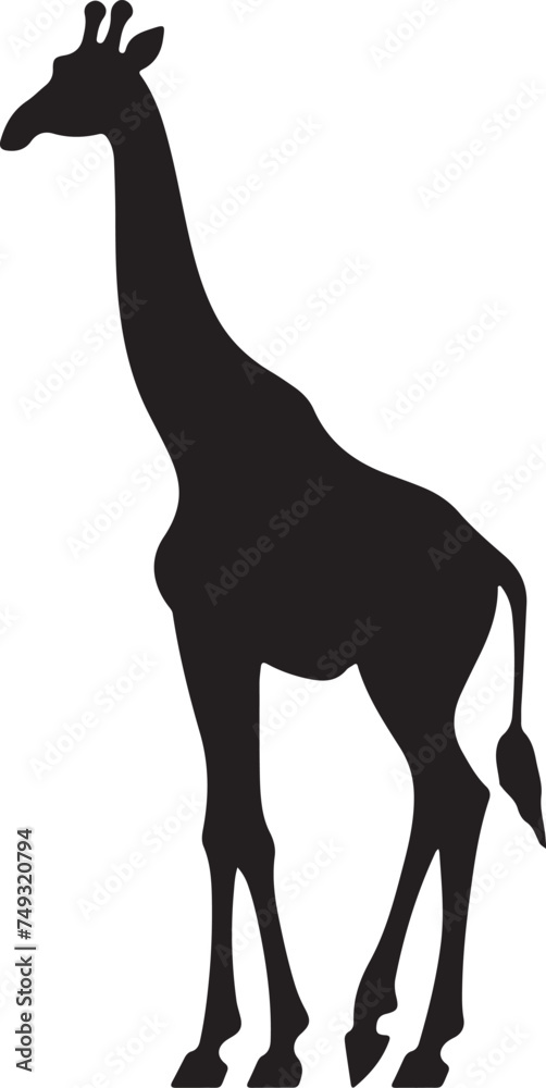Giraffee Silhouette Vector Illustration White Background Giraffee Silhouette Vector Illustration White Background