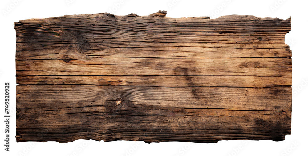 Naklejka premium Burnt wooden plank cut out