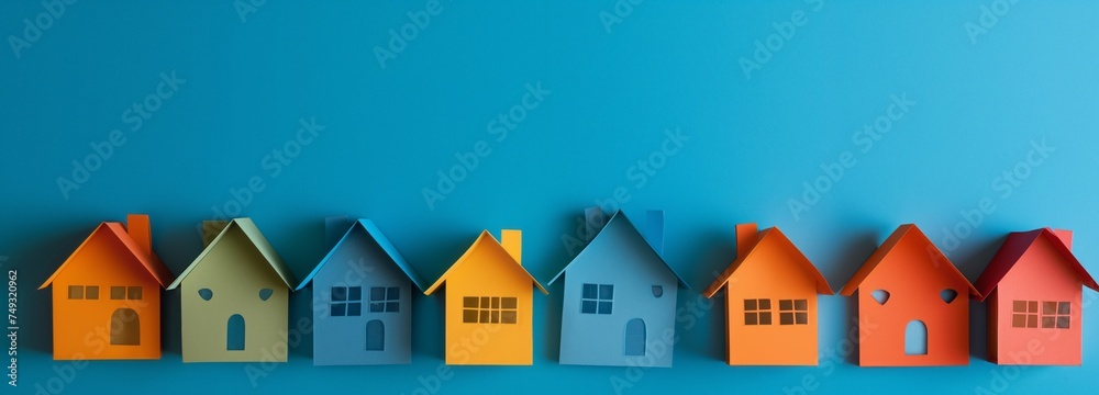 Obraz premium Paper houses. Generative AI
