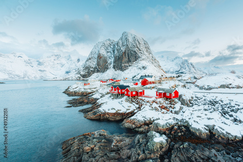 Obraz na płótnie Famous Hamnoy fishing village on Lofoten Islands, Norway w salonie