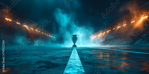 world cup .Football ground with bokeh lights and background
 #749322363